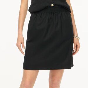J. Crew Linen-Cotton Blend City Skirt in Black